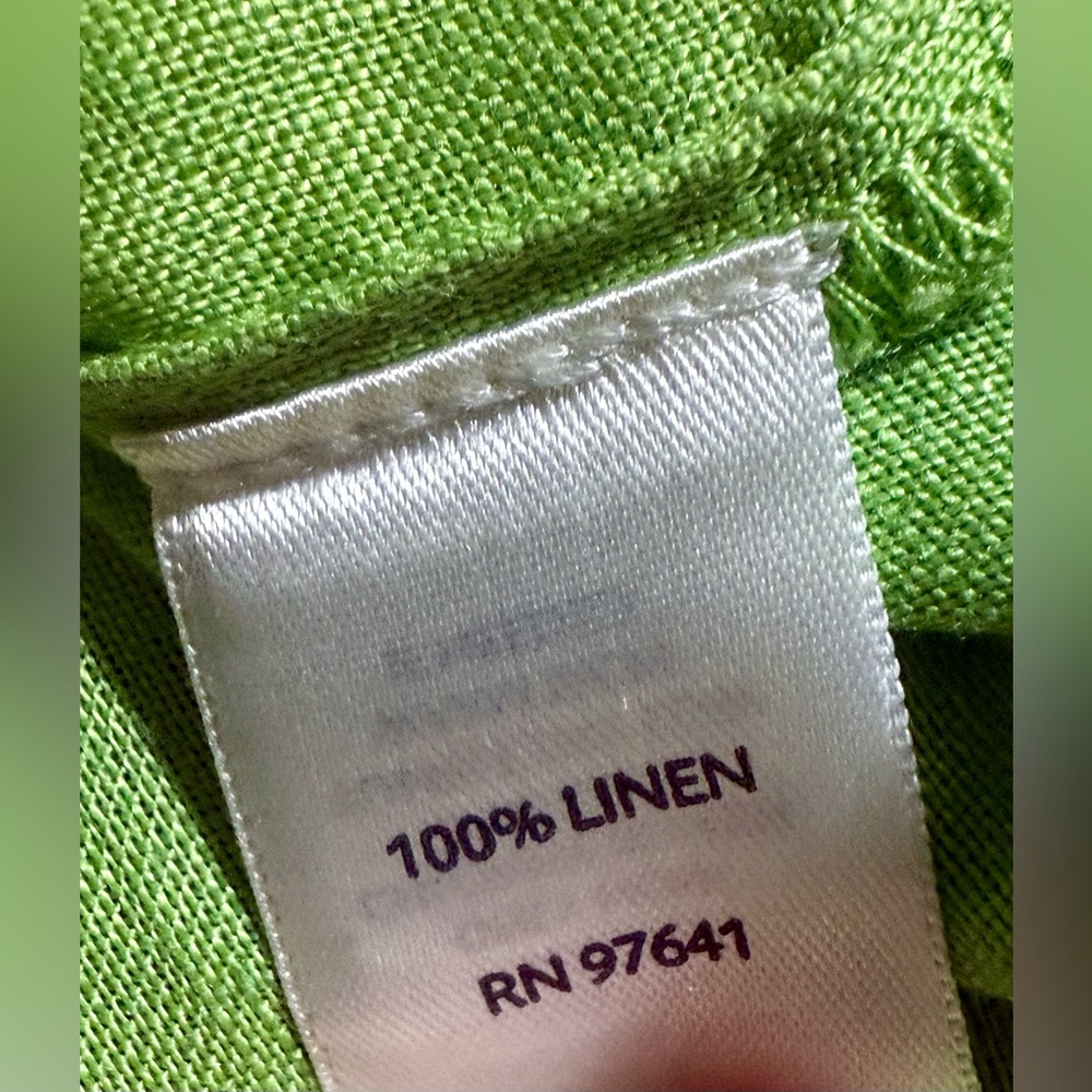 J. Jill Lime Green Button-Down 100% Linen Shirt Size-XL - Picture 6 of 10